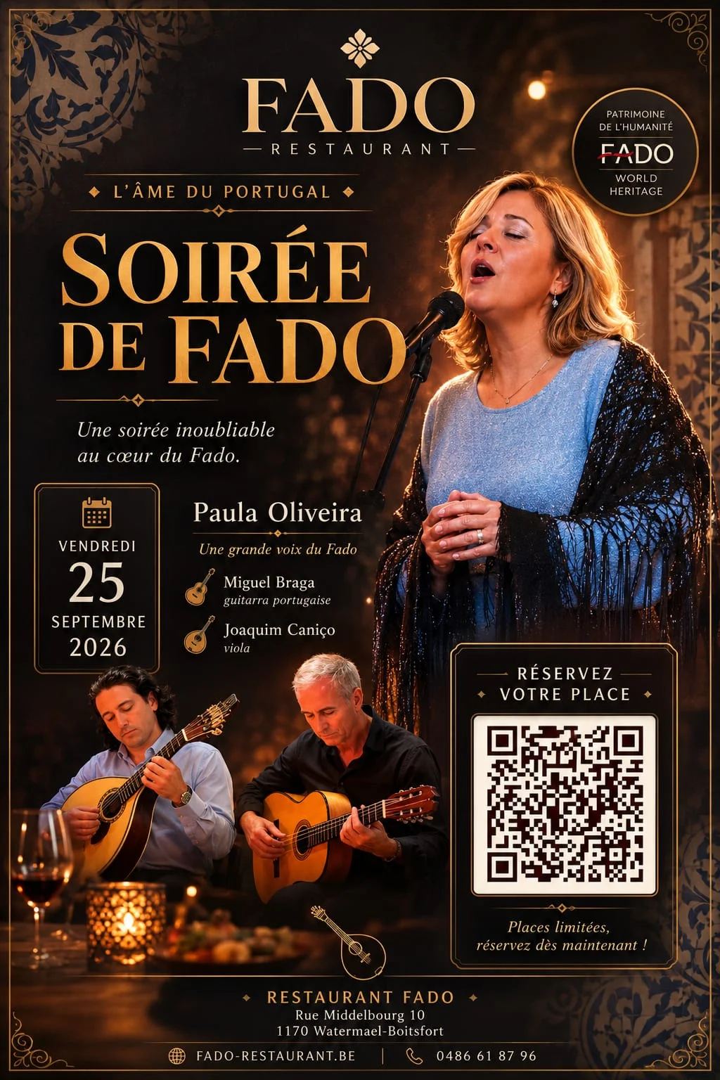 Soirée de Fado avec Paula Oliveira Restaurant FADO